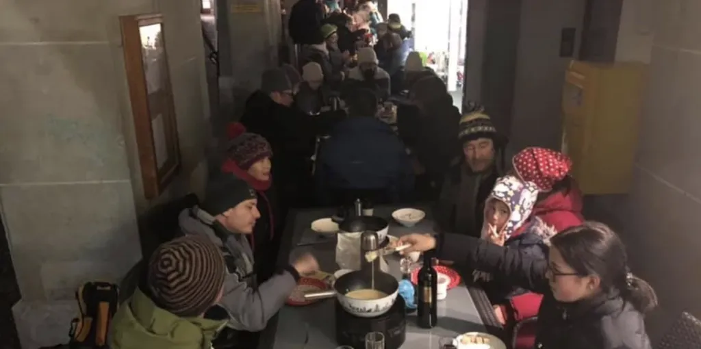Heisser Käse in kalter Nacht